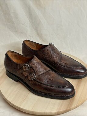 Bontoni Diamante III Light Brown Double Monk Strap Shoe Men's 9